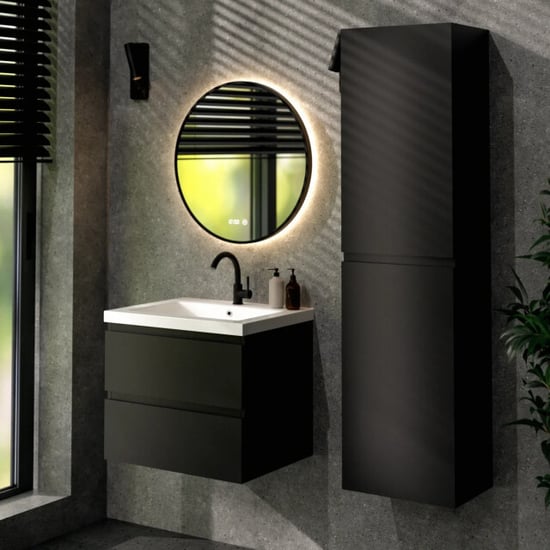 Mirlux Badkamermeubel karo 60cm mat wastafel wit - Image 2