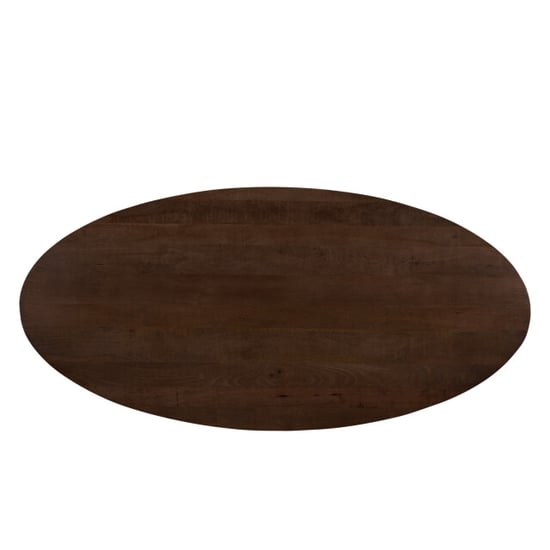 Livingfurn eetkamertafel jesper oval brown 210 cm mangohout / gecoat staal - Image 4