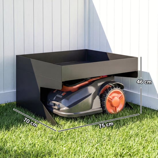 4goodz Robotmaaier garage staal met plantenbak 75x70x46 cm - - Image 2