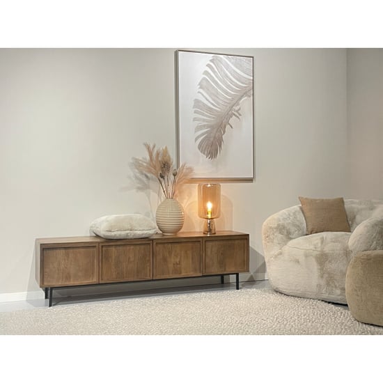 Livingfurn tv meubel elan 180x50x40 cm mangohout - Image 4
