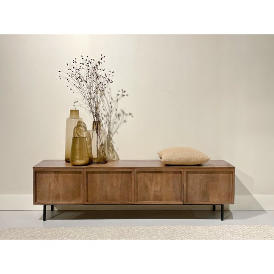 Livingfurn tv meubel elan 180x50x40 cm mangohout - Image 5