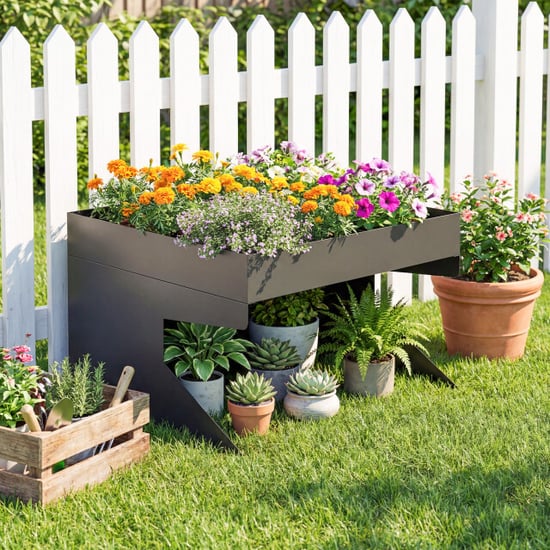 4goodz Robotmaaier garage staal met plantenbak 75x70x46 cm - - Image 4