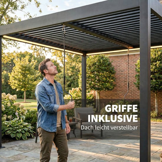 4goodz Aluminium pergola 3x3 mtr met lamellendak met led verlichting - Image 4