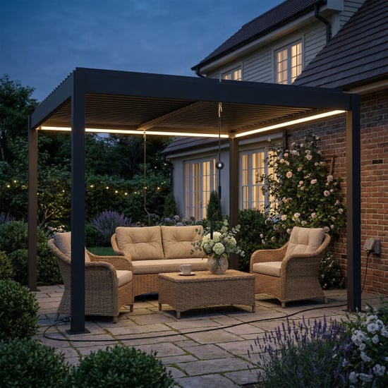 4goodz Aluminium pergola 3x3 mtr met lamellendak met led verlichting - Image 5