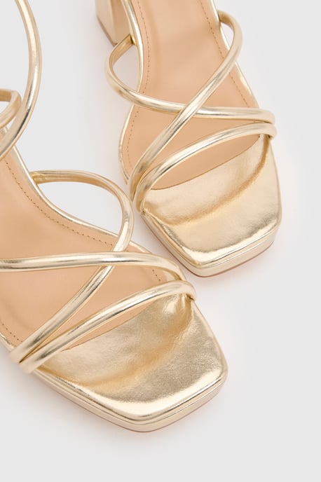 Wide Fit Strappy High Block Heels - Image 5