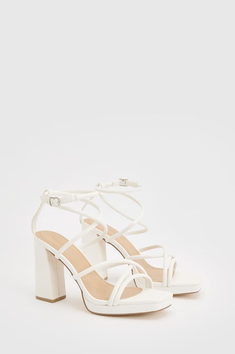 Wide Fit Strappy High Block Heels - Image 3