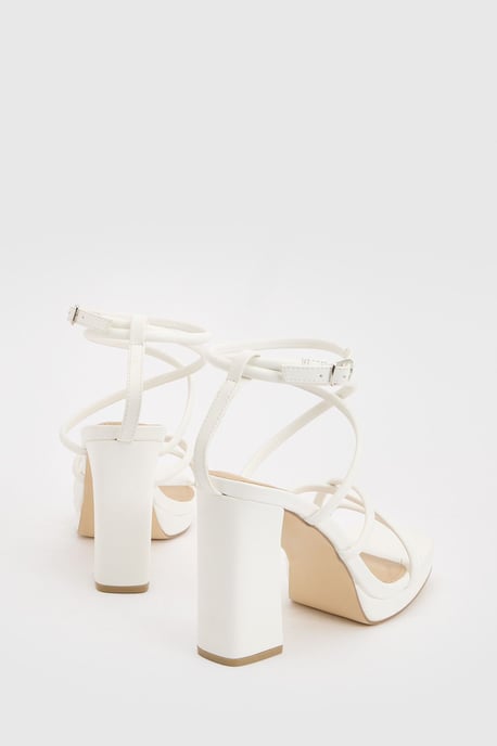 Wide Fit Strappy High Block Heels - Image 4