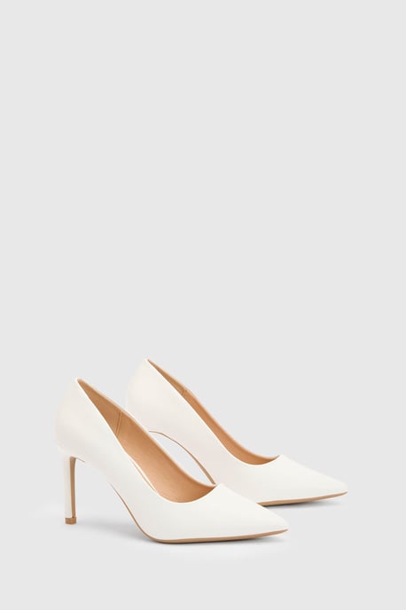 Dash Pointed High Stiletto Heel Faux Leather Court Shoes - Image 1