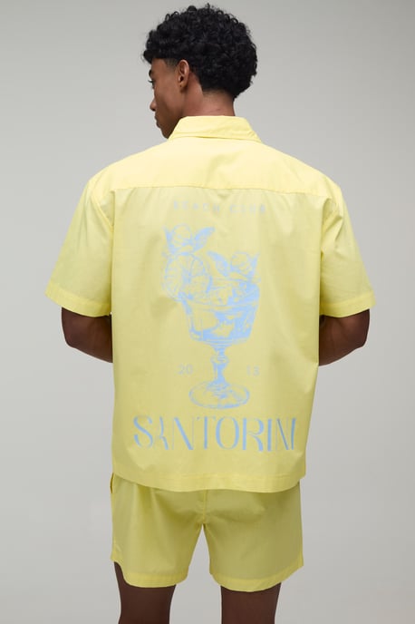 Regular Fit Short Sleeve Santorini Shirt and Relaxed Short Set - Image 1