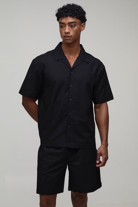 St Tropez Back Print Oversized Shirt & Short Set - Image 3
