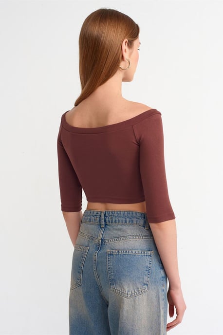 Women’s Off-shoulder Crop Blouse - Image 2