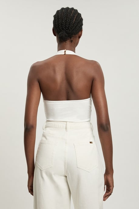 Stretch Cotton Jersey Halter Bodysuit - Image 3