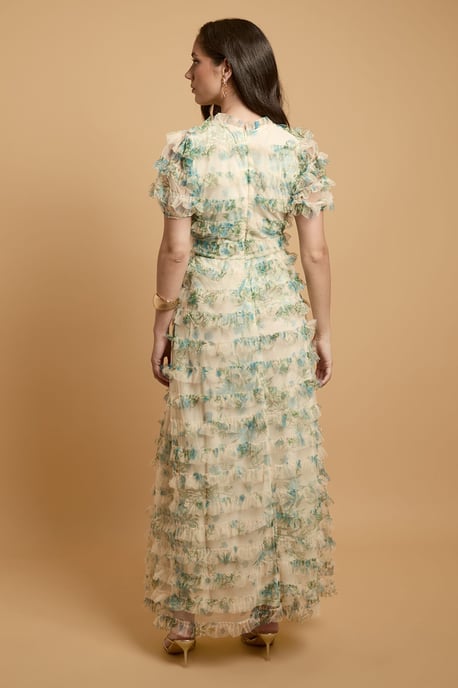 Trailing Bloom Tiered Mesh Maxi Dress - Image 3