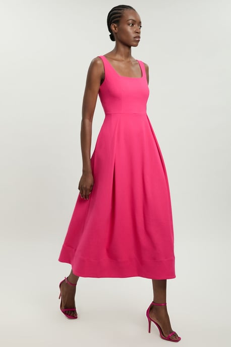 Tailored Full Skirt Midi Dress - Image 2