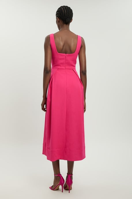 Tailored Full Skirt Midi Dress - Image 3