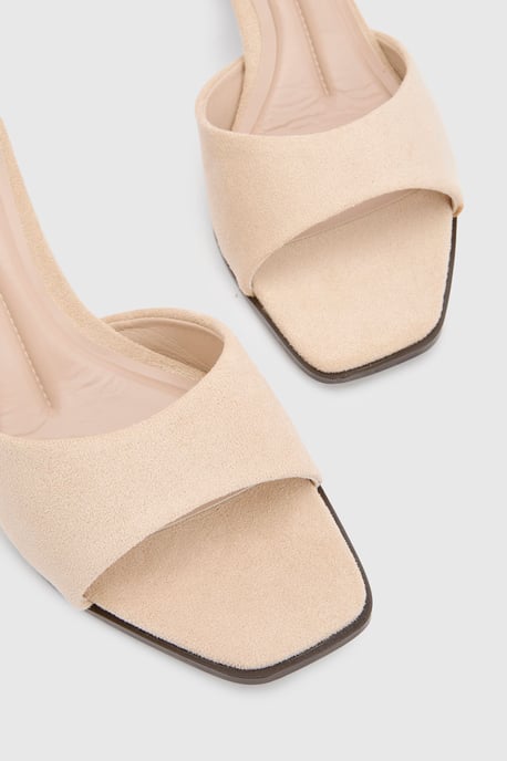 Faith: Mia Faux Suede High Heeled Mules - Image 3