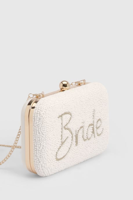 Beaded Embroidered Bridal Clutch Bag - Image 3