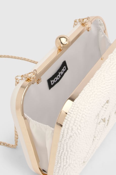 Beaded Embroidered Bridal Clutch Bag - Image 4