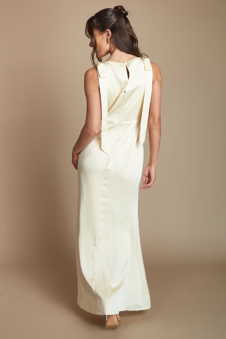 Coast Honoured Sleeveless High Neck Tie Shoulder Satin Maxi Bridesmaid Dress - Image 3