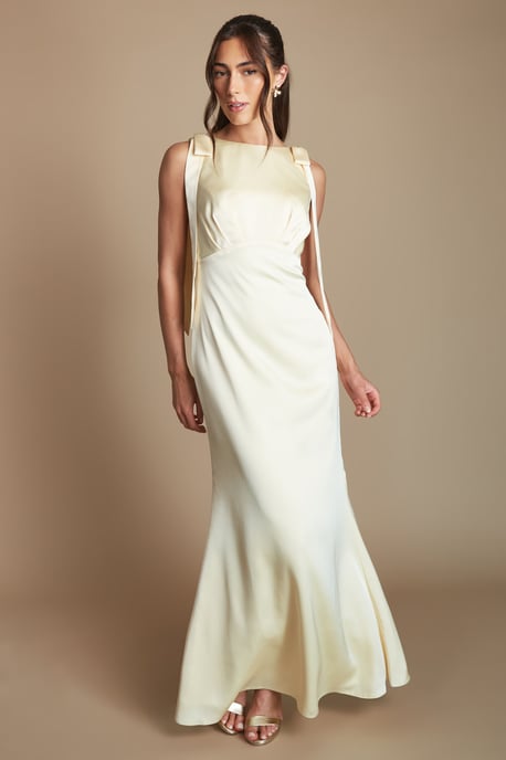 Coast Honoured Sleeveless High Neck Tie Shoulder Satin Maxi Bridesmaid Dress - Image 5