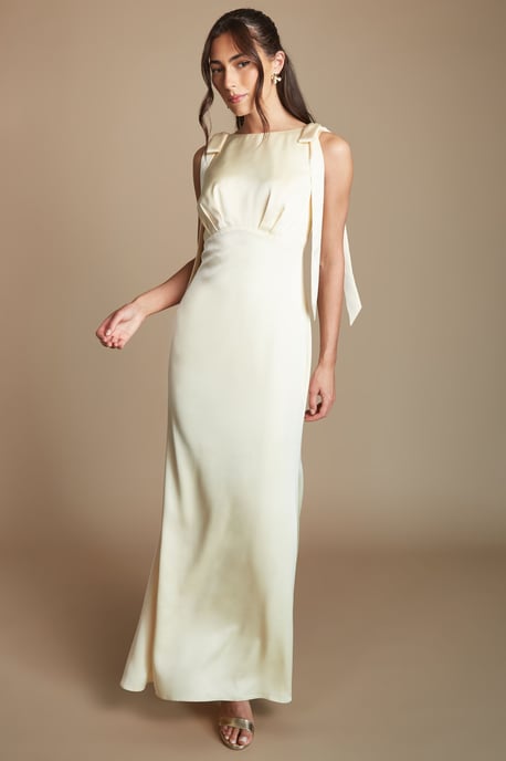 Coast Honoured Sleeveless High Neck Tie Shoulder Satin Maxi Bridesmaid Dress - Image 6
