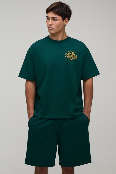 Oversized Embroidered Monte Carlo T-Shirt & Baggy Short Set - Image 1