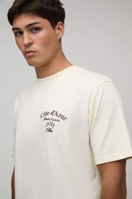 Regular Fit Embroidered French Riviera T-Shirt & Regular Fit Short Set - Image 3