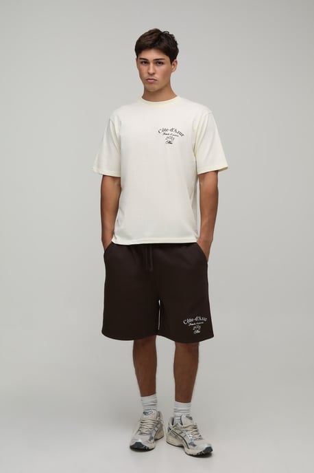 Regular Fit Embroidered French Riviera T-Shirt & Regular Fit Short Set - Image 4