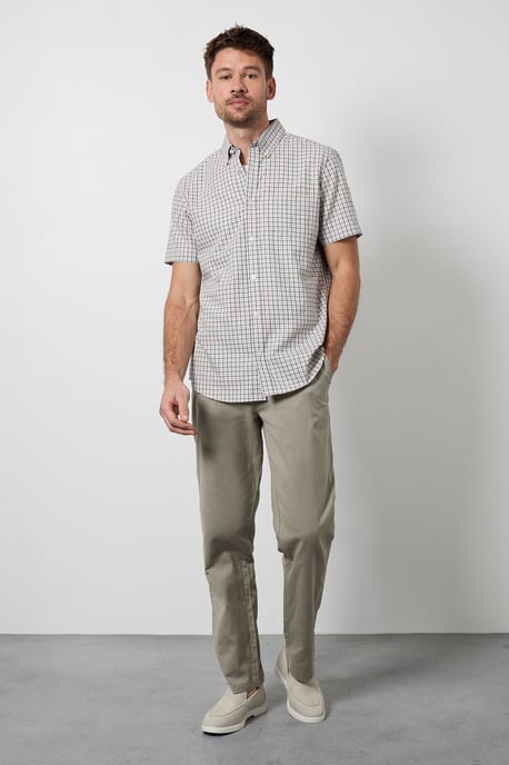 Natural Gingham Check Short Sleeve Shirt - Image 4