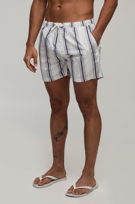 Striped Mid Length Swim Shorts - Image 1