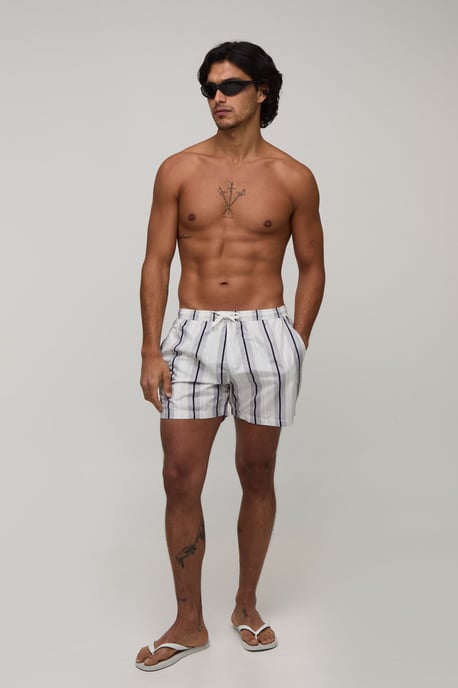 Striped Mid Length Swim Shorts - Image 4
