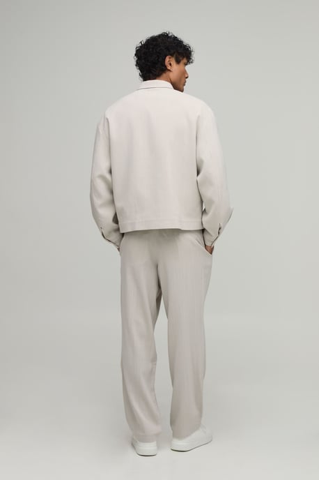 Tailored Pleat Front Relaxed Fit Linen Look Co-Ord Trousers - Image 2