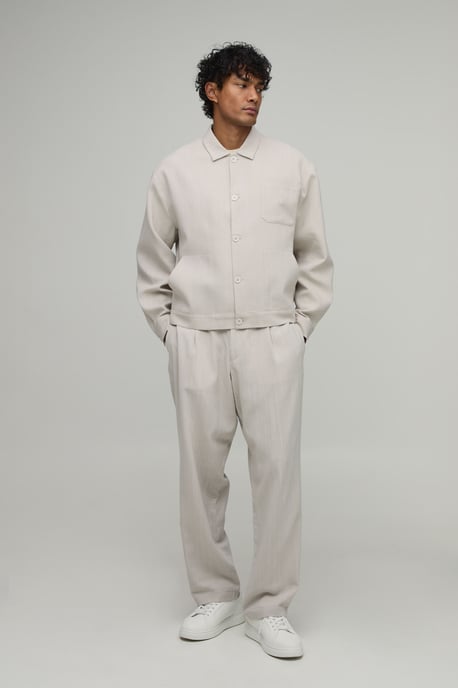 Tailored Pleat Front Relaxed Fit Linen Look Co-Ord Trousers - Image 4