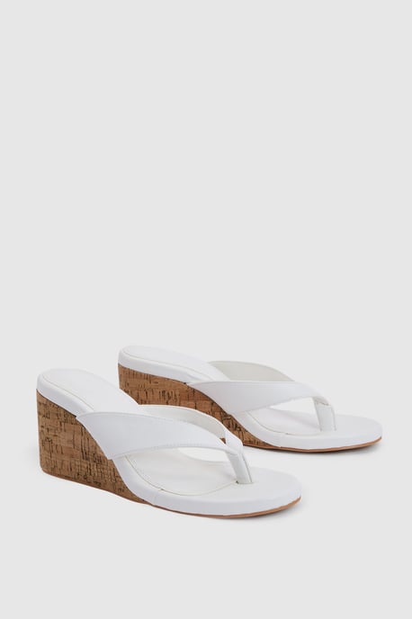 Cork Toe Post Thong Wedges - Image 4
