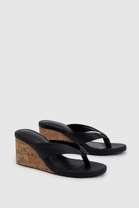 Cork Toe Post Thong Wedges - Image 3