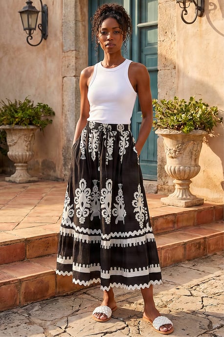 Mono Print Maxi Skirt - Image 2