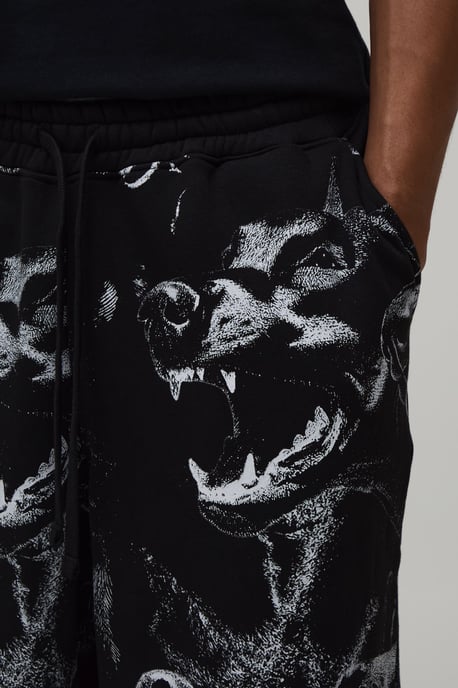 All Over Dog Printed Jersey Bermuda Jort - Image 3