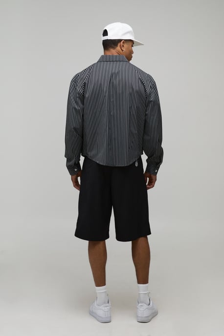 Baggy Fit Pleat Front Smart Longline Short - Image 2