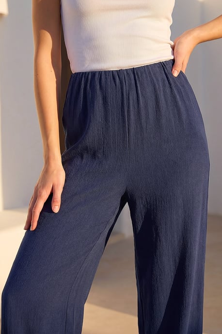 Petite Wide Leg Textured Trouser - Image 4