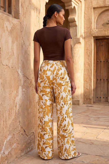Floral Sparkle Tie Waist Trouser - Image 3