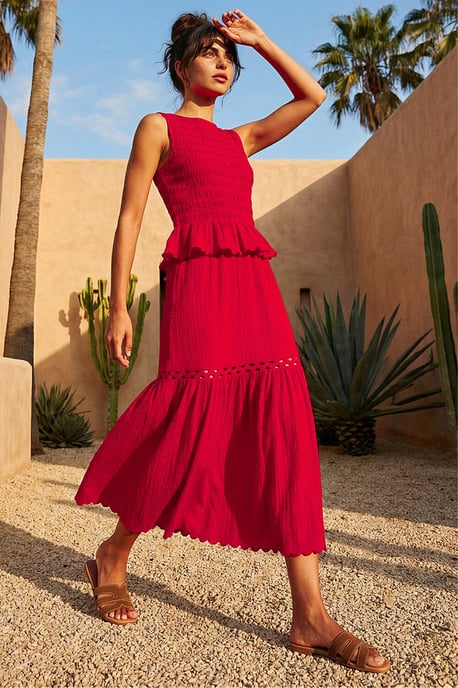 Scallop Trim Midi Skirt - Image 4