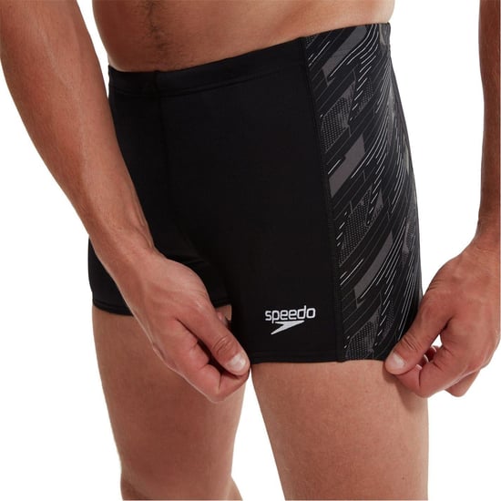 Speedo Hyperboom Aquashort badshorts för herrar (Svart/vit) - Image 5