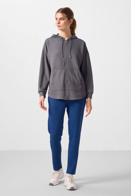 Overmaatse Hooded Longsleeve Rits Tuniek Top - Image 3