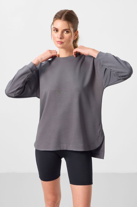 Långärmad jersey tunika topp - Image 4
