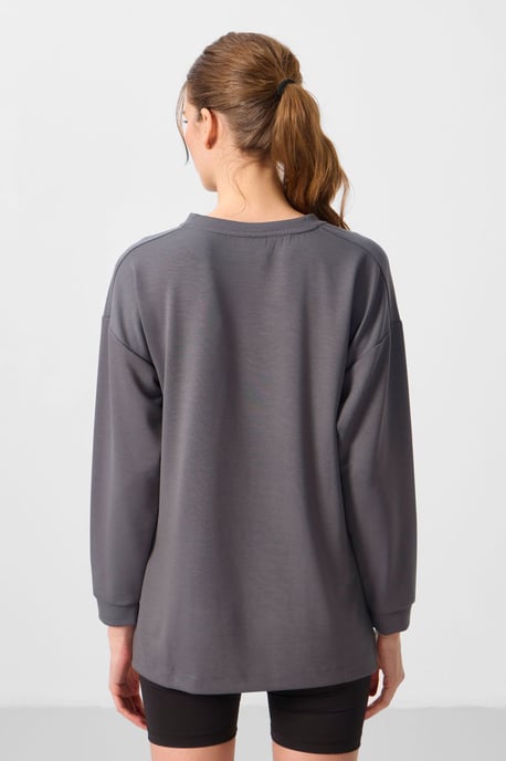 Långärmad jersey tunika topp - Image 5