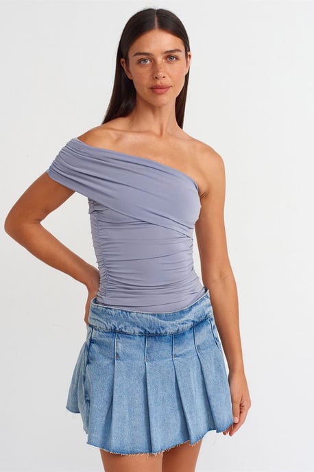 Off-Shoulder Slim Fit Jersey Blus - Image 1