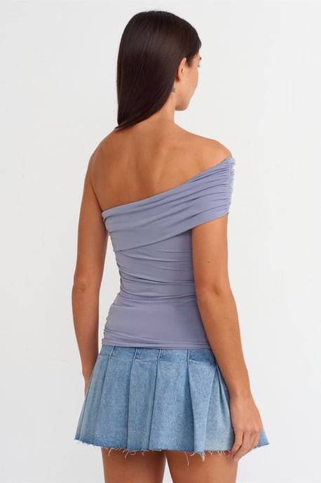 Off-Shoulder Slim Fit Jersey Blus - Image 2
