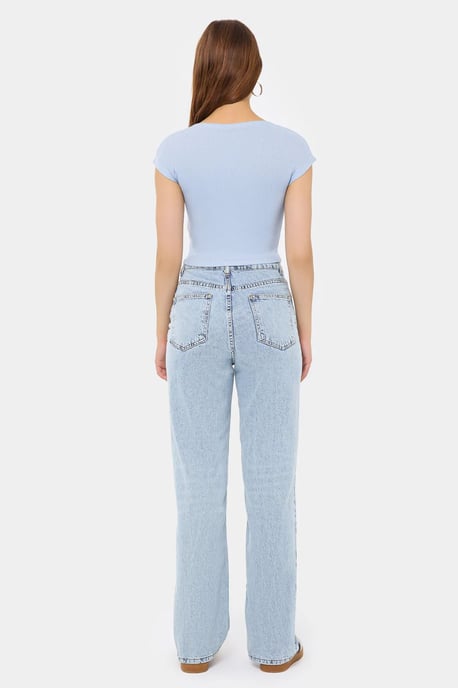 Basic Round Neck Short Sleeve Cropped Top - Image 4