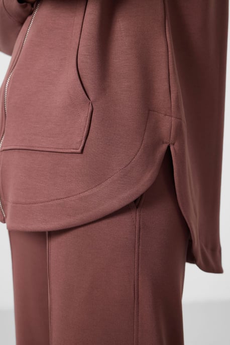 Oversized Hoodie Langsleeve Zip Tuniek Top - Image 4