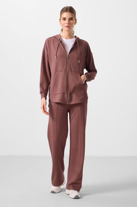 Oversized Hoodie Langsleeve Zip Tuniek Top - Image 5